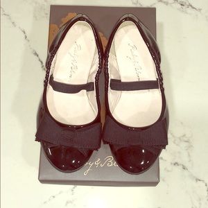 Black toddler girl flat dress shoes